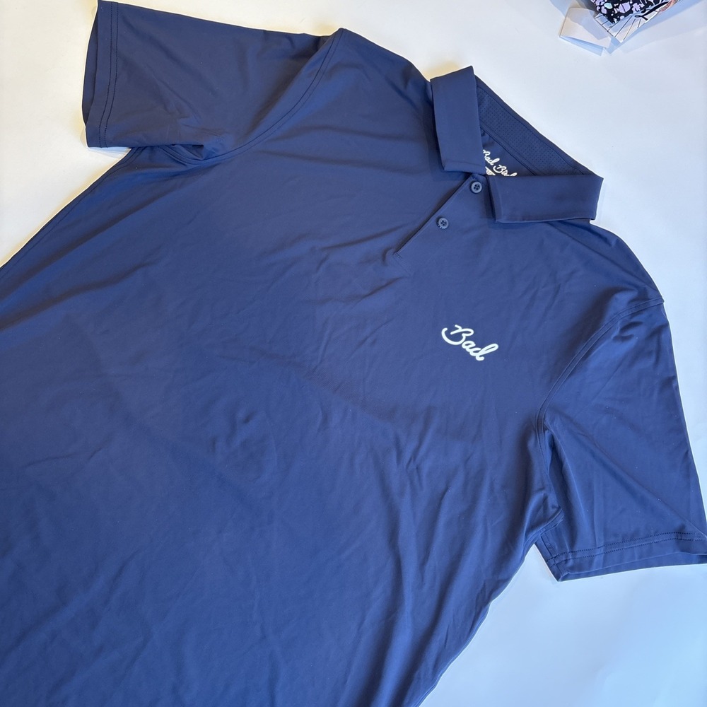 NWT Bad Birdie Cooling Polo Golf Shirt Navy Bad‎ Elements Men's Medium